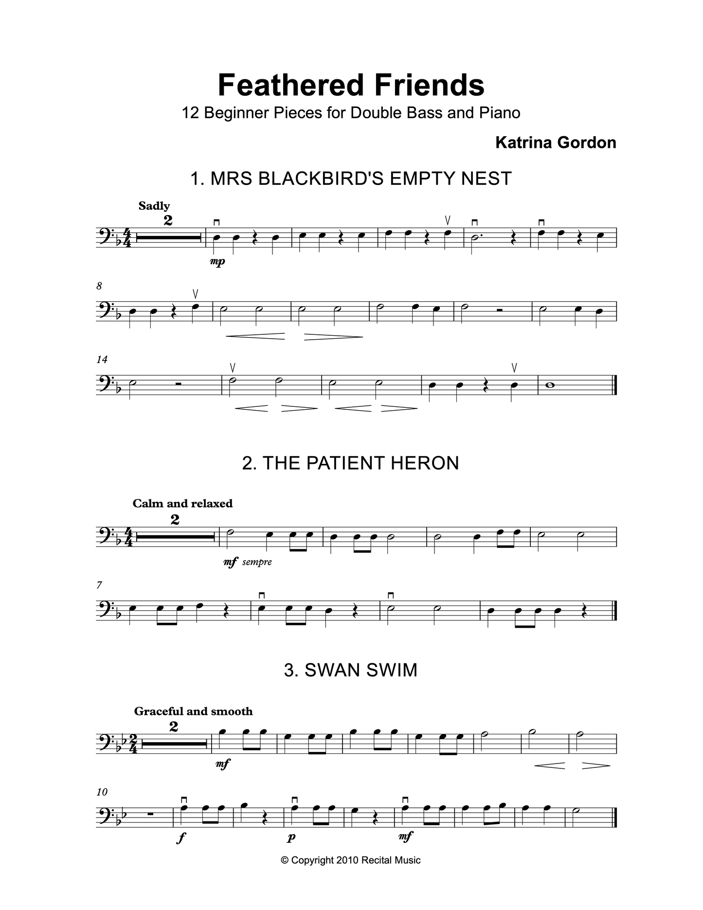 The Beginner Collection for double bass & piano