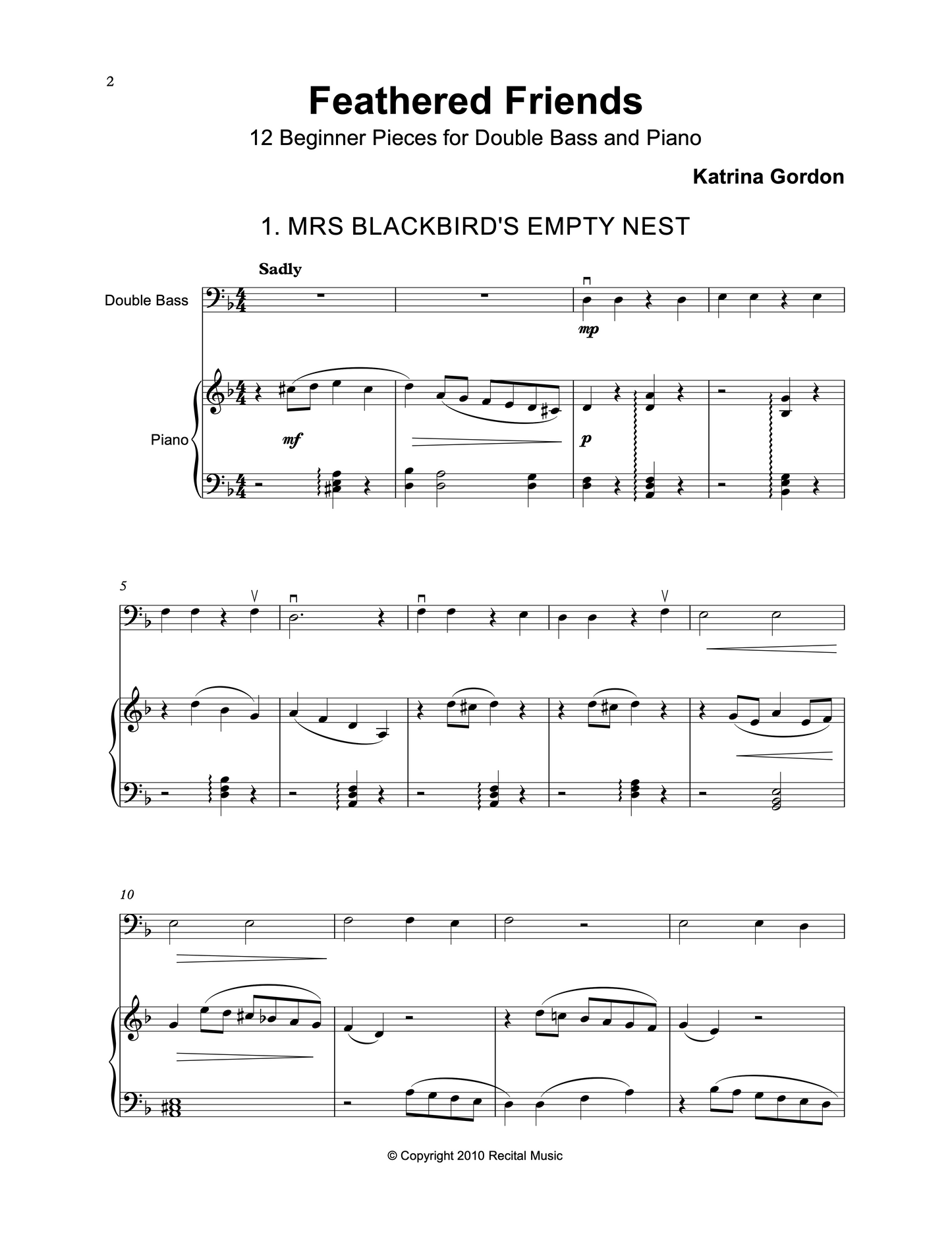 The Beginner Collection for double bass & piano