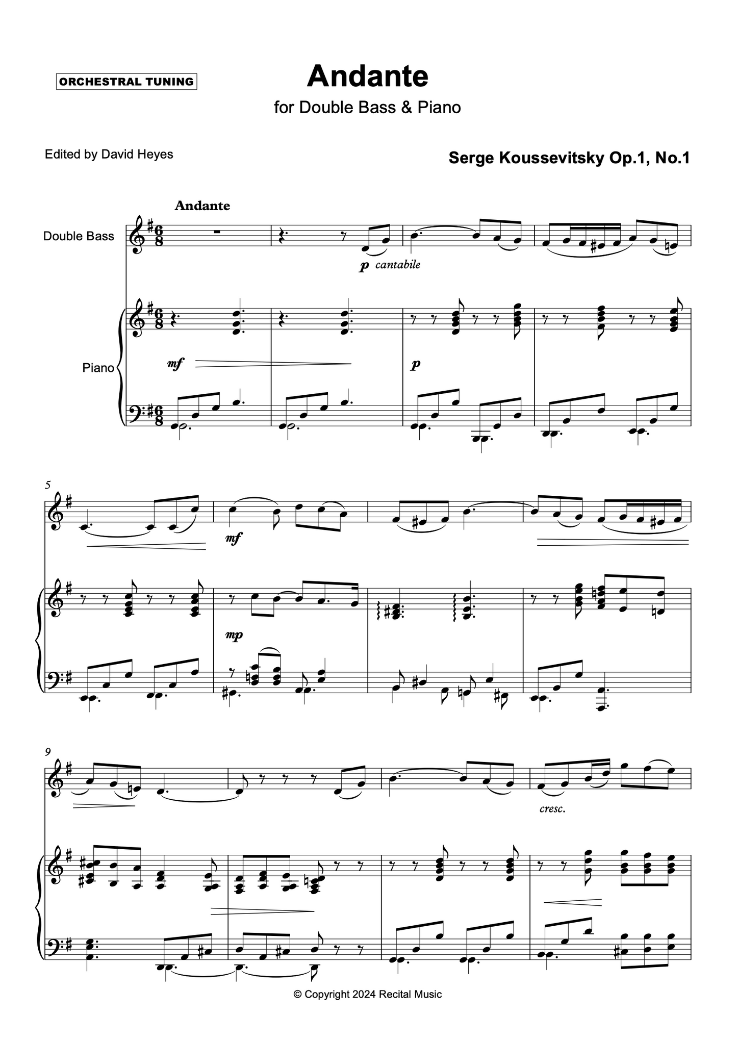 Heritage Series Book 3 for double bass & piano (ed. David Heyes)