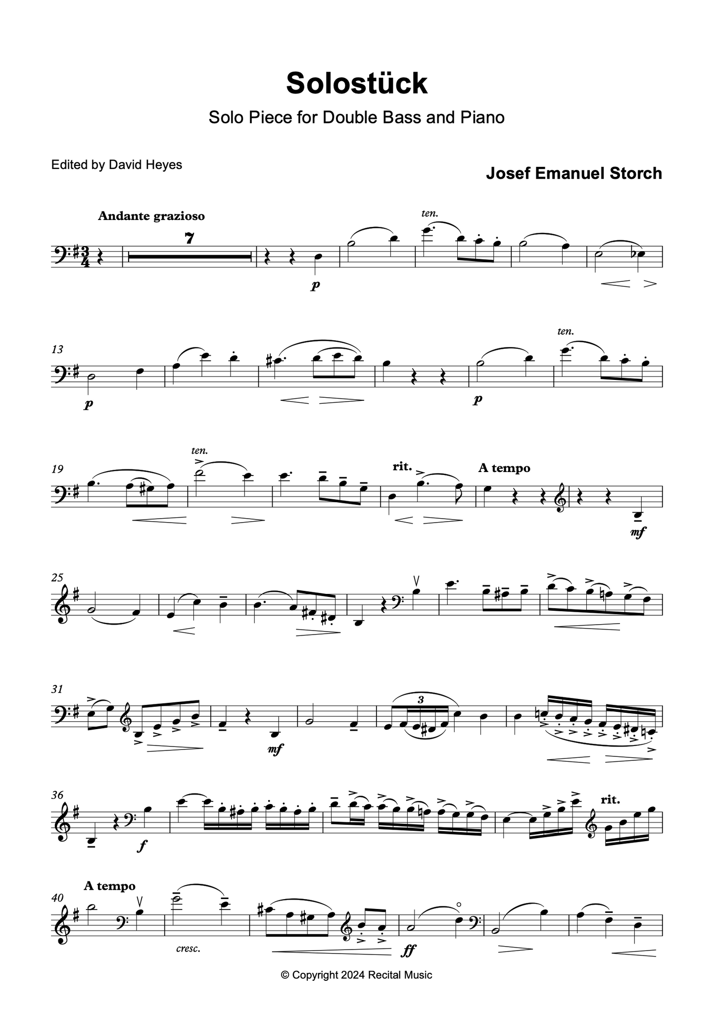 Heritage Series Book 3 for double bass & piano (ed. David Heyes)