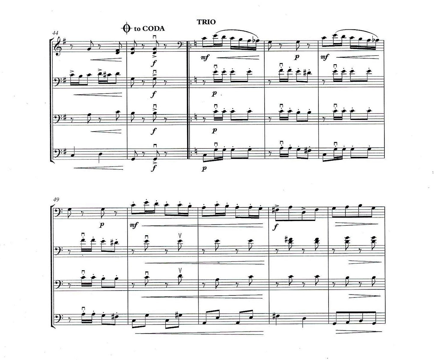 Adolf Lotter: The Ragtime Bass Player for double bass quartet (arr. David Heyes)