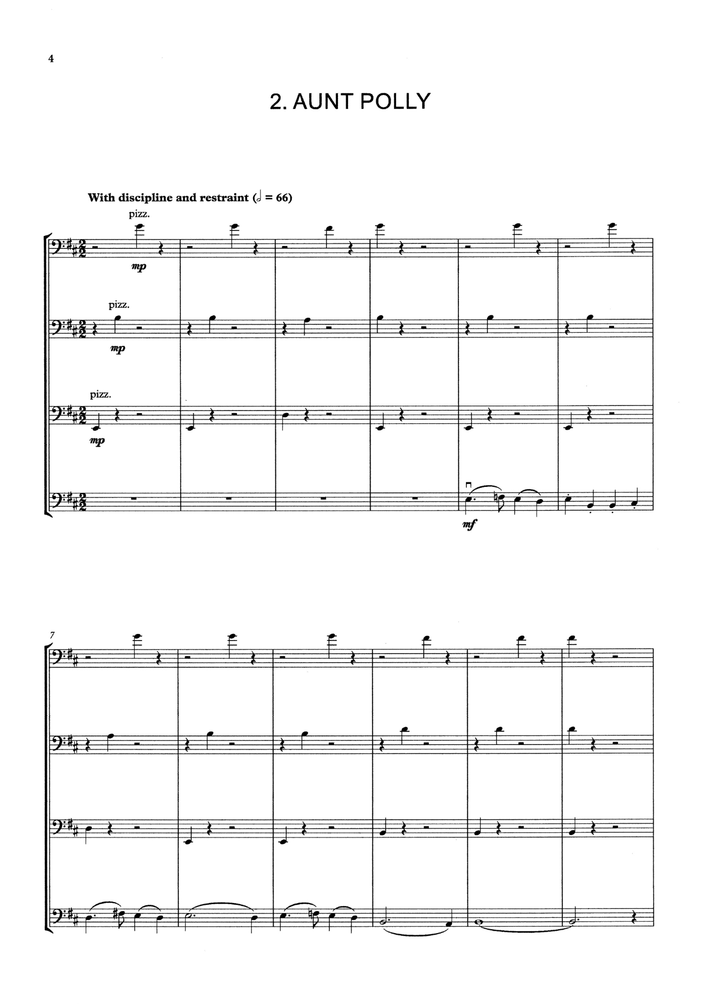 Michael Montgomery: The Adventures of Tom Sawyer for double bass quartet