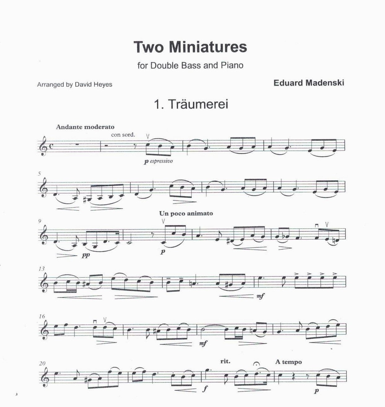 Eduard Madenski: Two Mininatures for double bass & piano