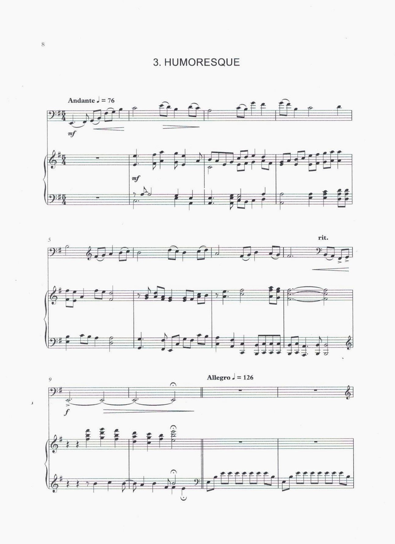 Michael Montgomery: Reflections: 3 Pieces for double bass & piano