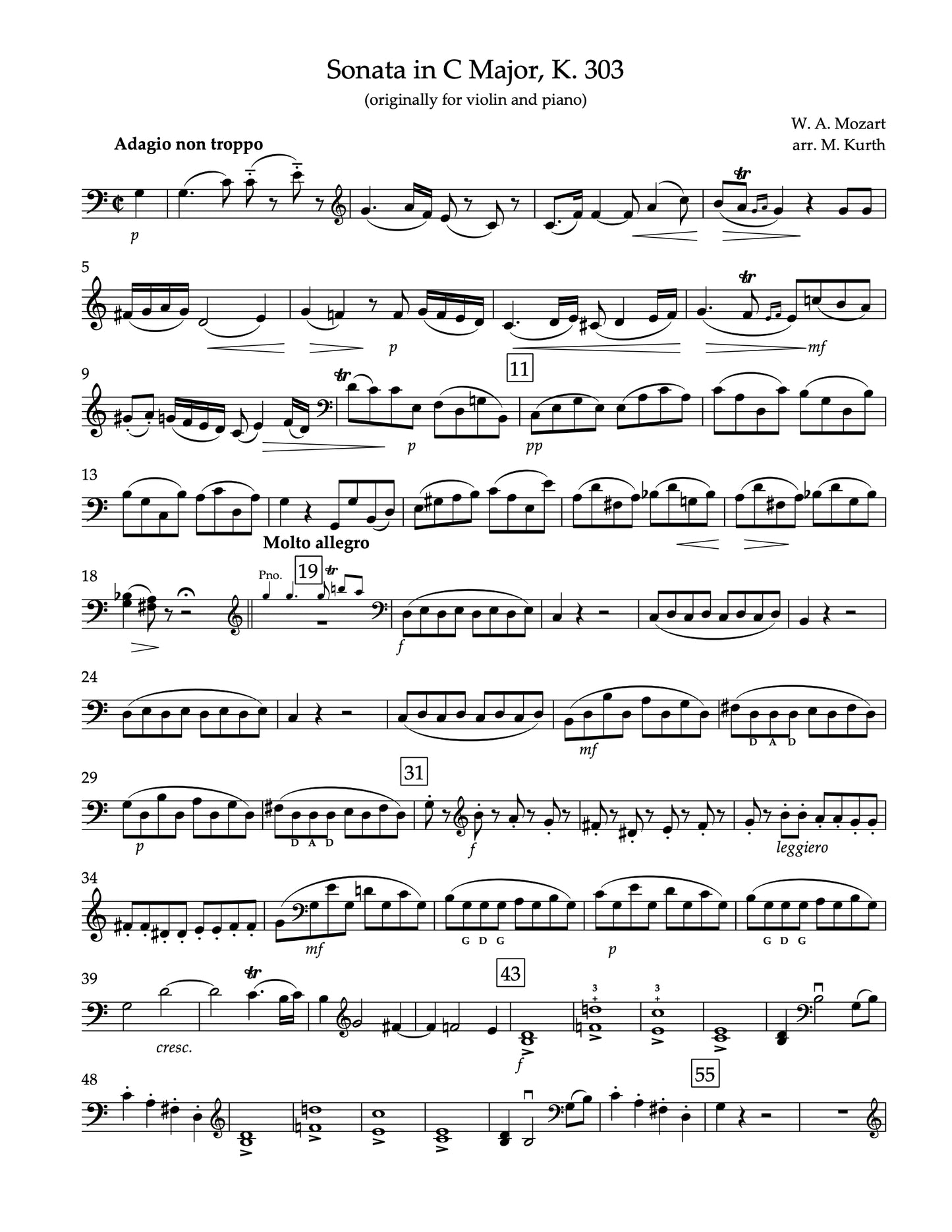 Mozart: Sonatas for Double Bass and Piano, Volume II (arr. Kurth)