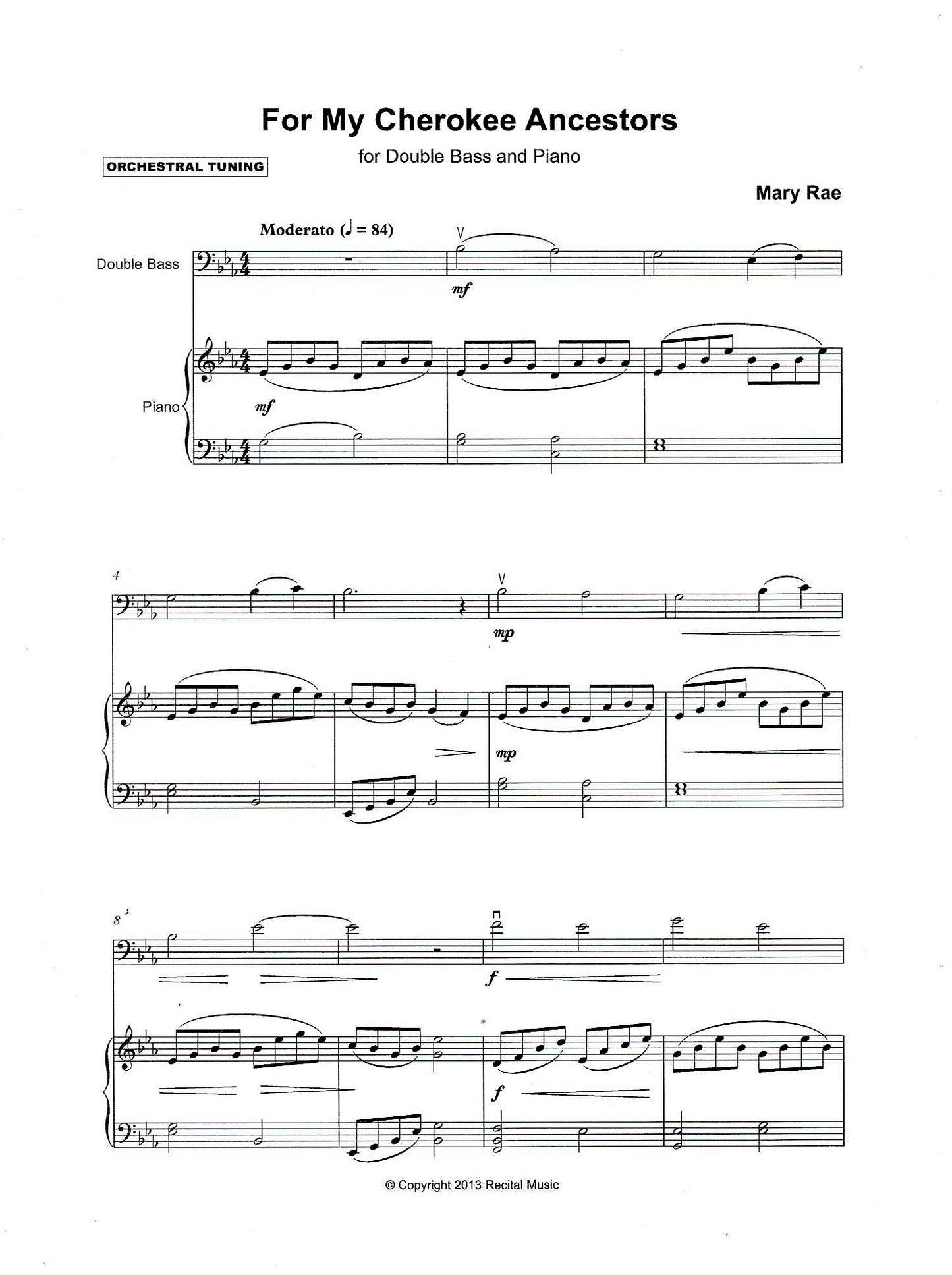 Mary Rae: New Horizons: Five Pieces for double bass & piano