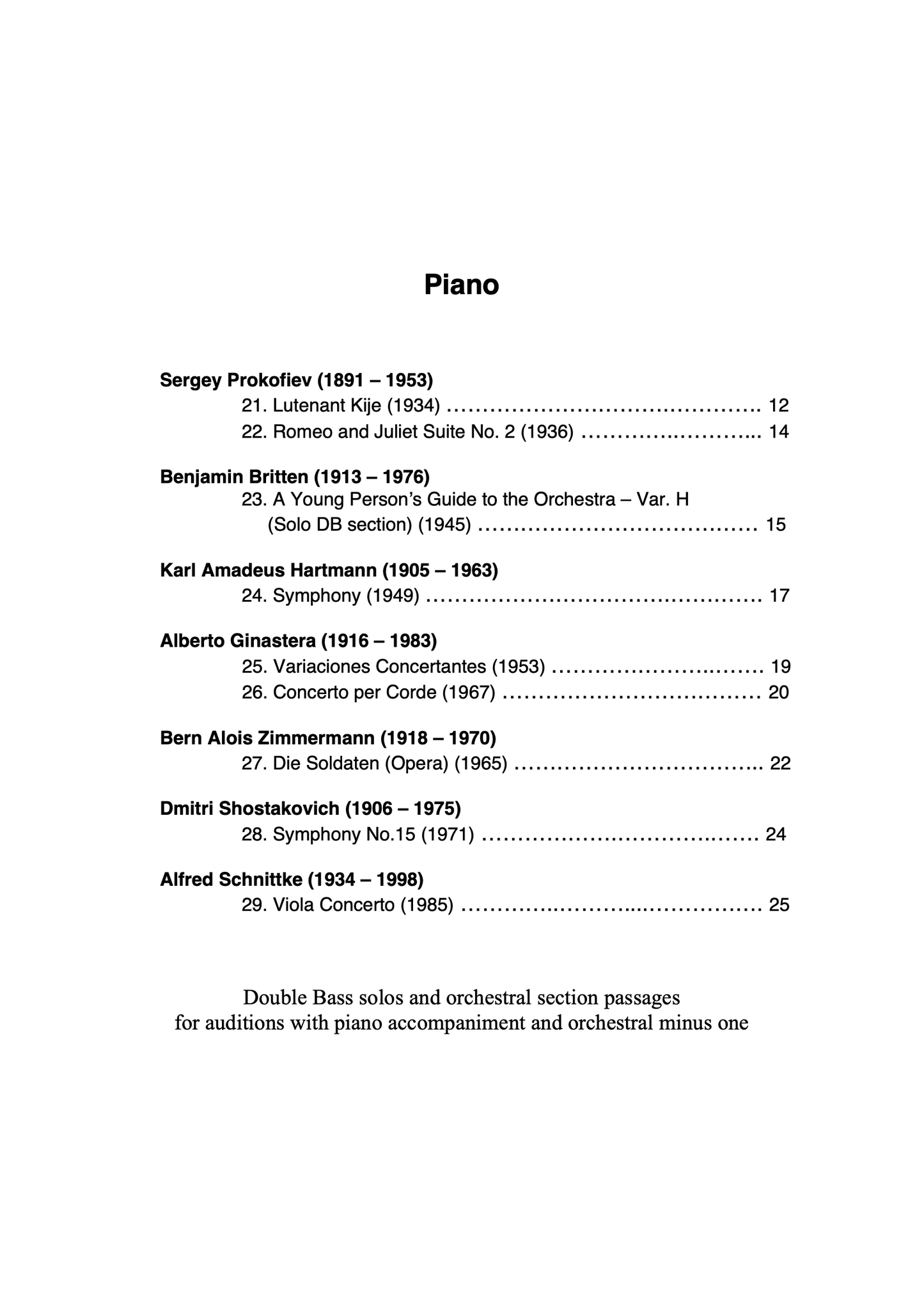 Orchestral and Solo Passages Volumes 1-4 with piano accompaniment