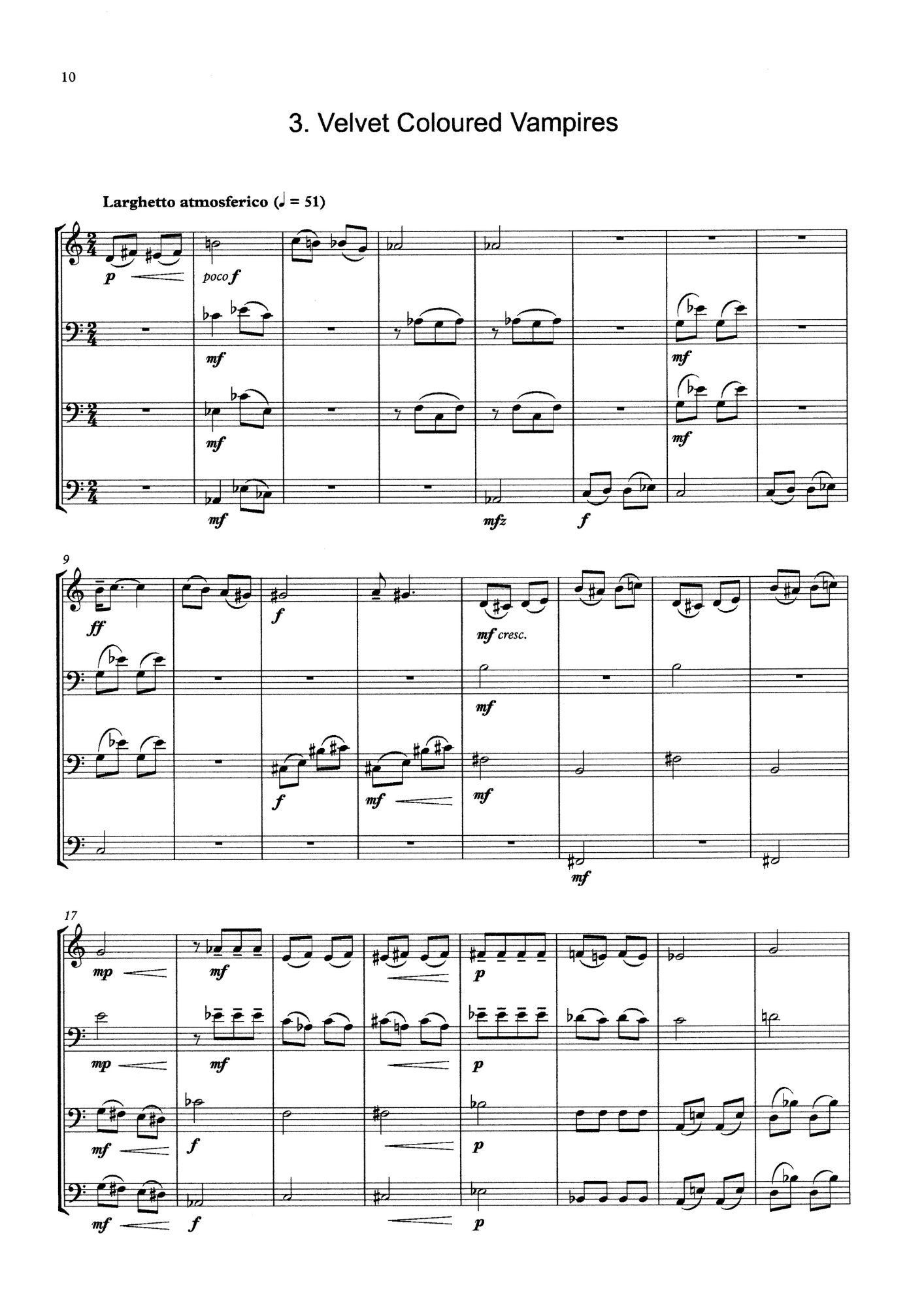 P. Kellach Waddle: Things You Might See in Cemeteries for double bass quartet