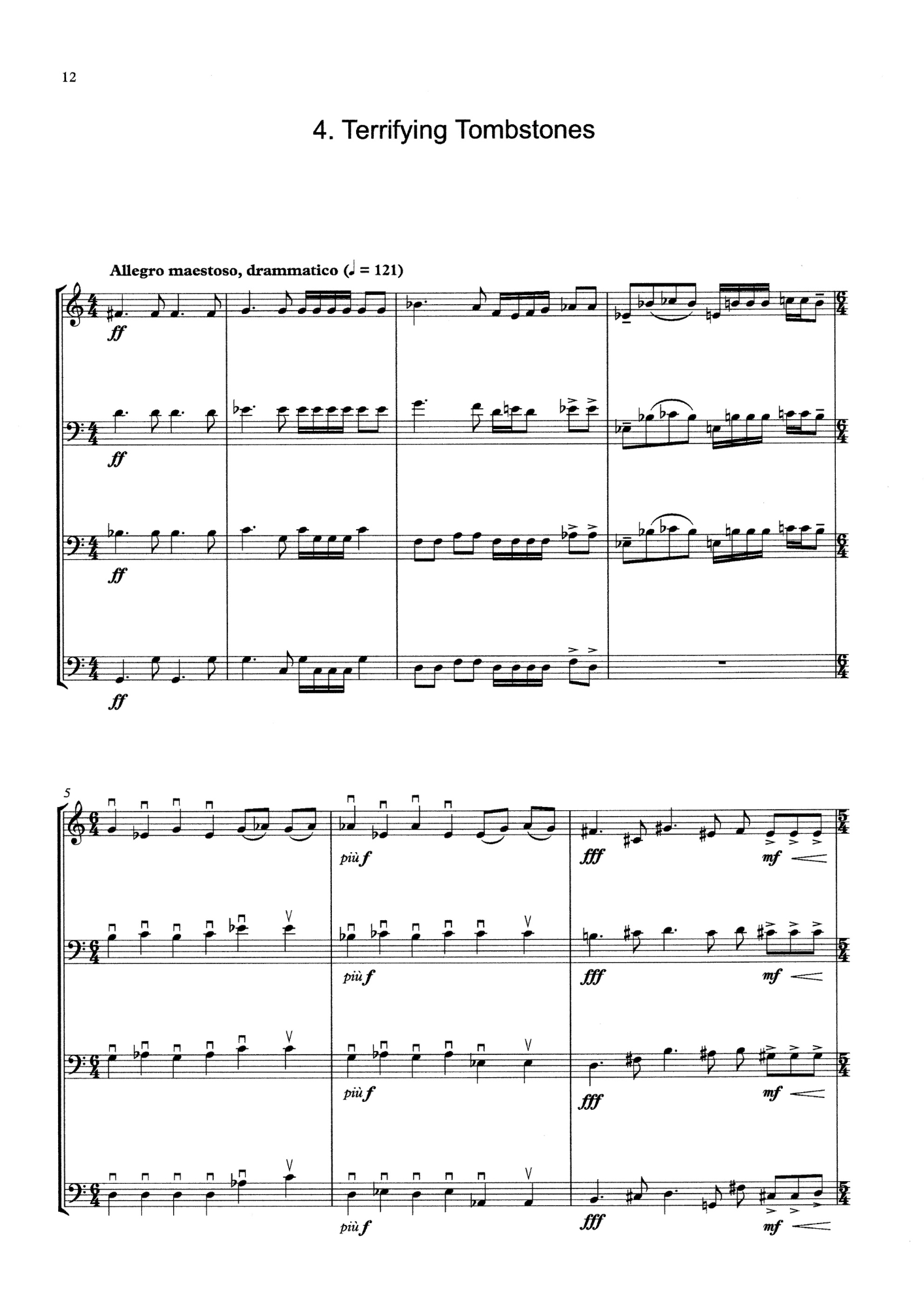 P. Kellach Waddle: Things You Might See in Cemeteries for double bass quartet