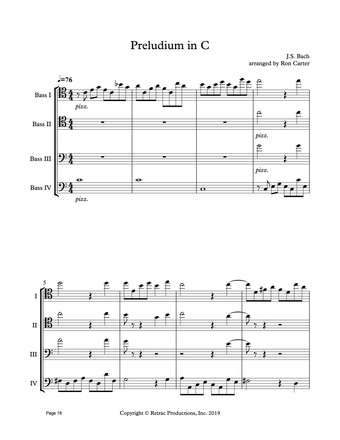 Ron Carter Meets Bach Vol. 2 for double bass quartet