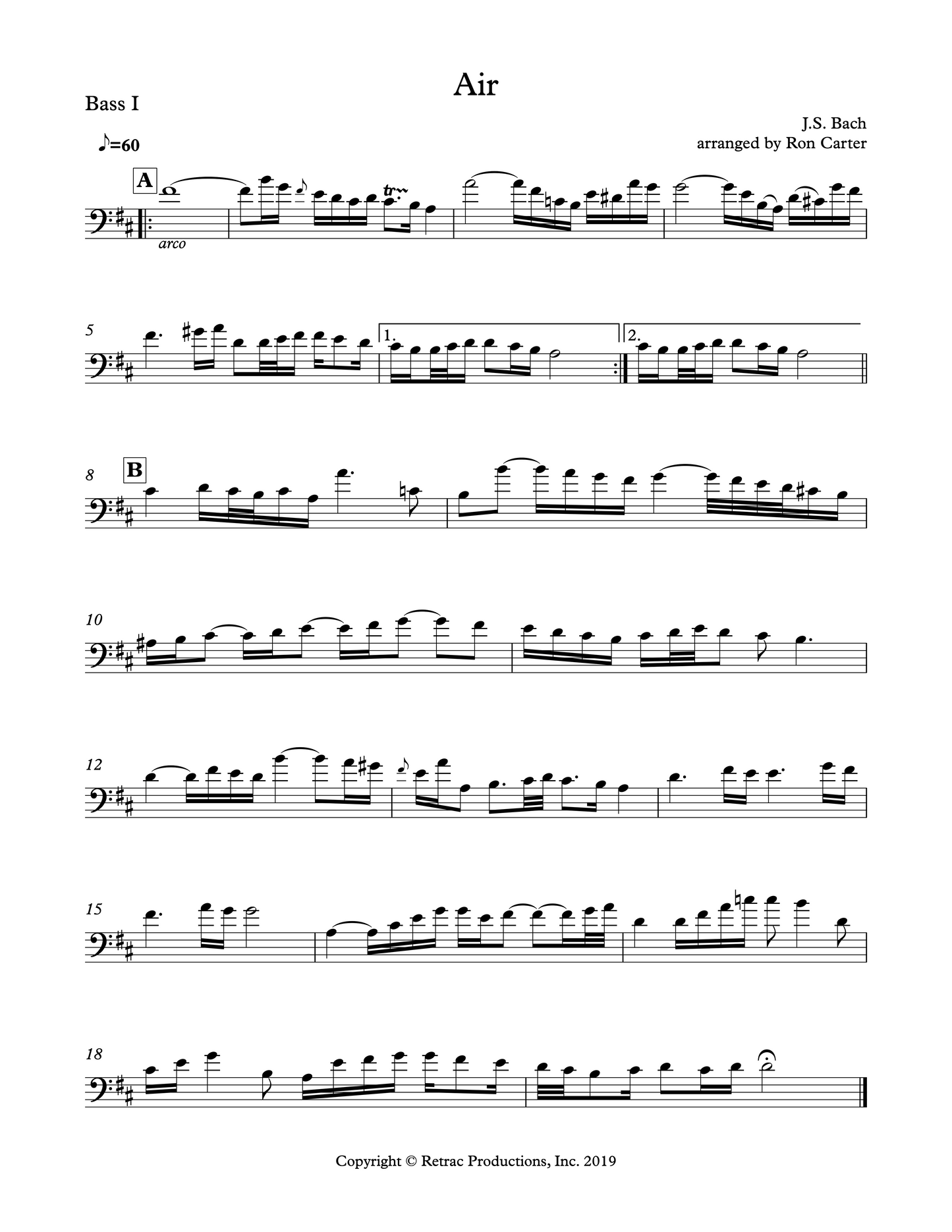 Ron Carter Meets Bach Vol. 2 for double bass quartet