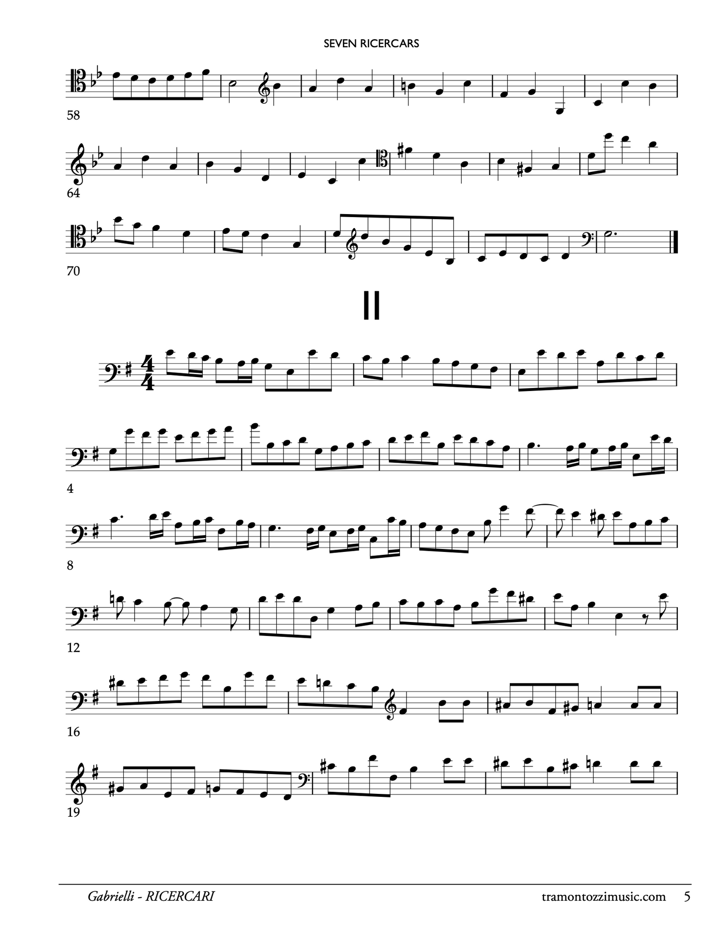 Domenico Gabrielli: 7 Ricercari for solo double bass (Tramontozzi)