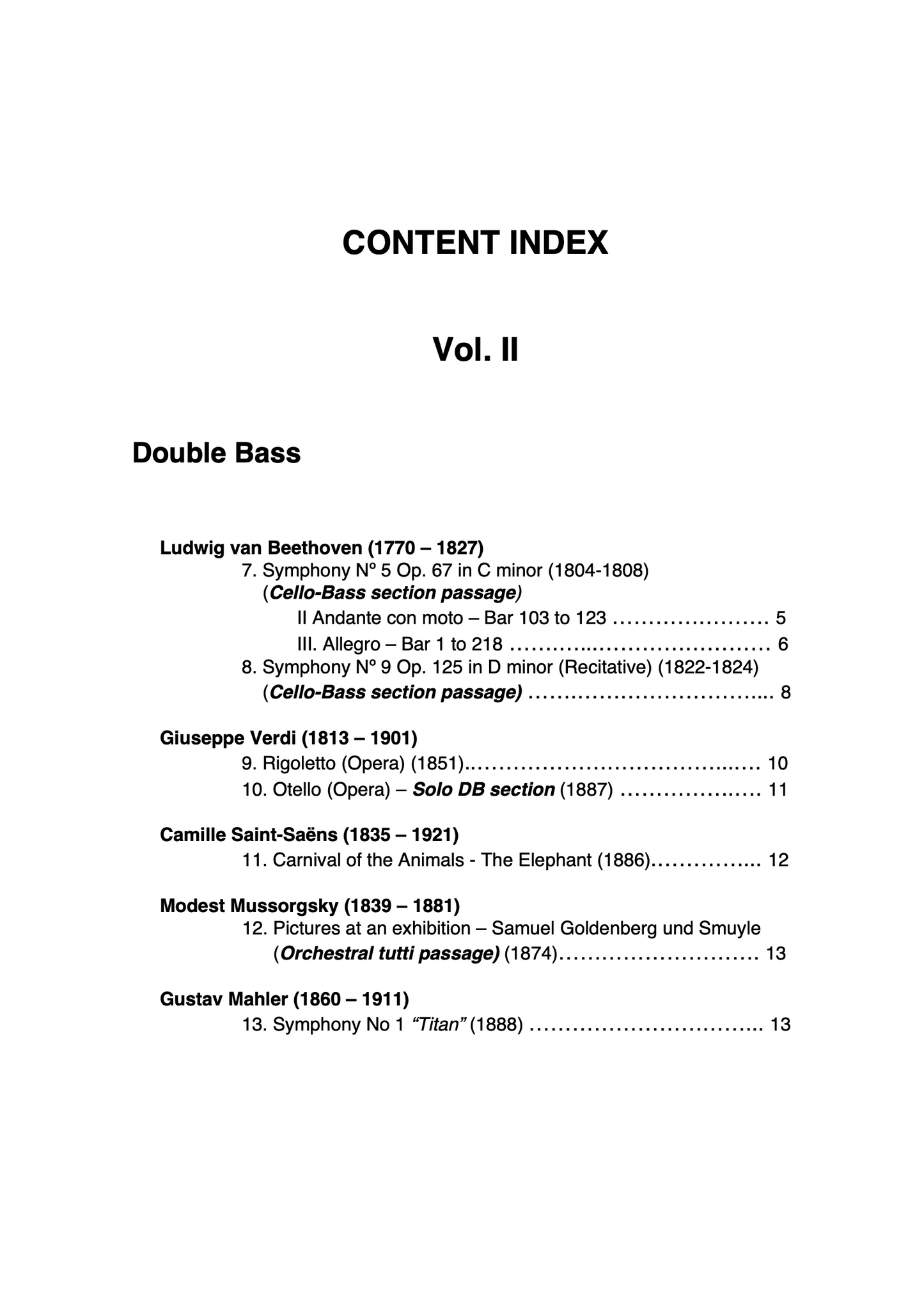 Orchestral and Solo Passages Volumes 1-4 with piano accompaniment