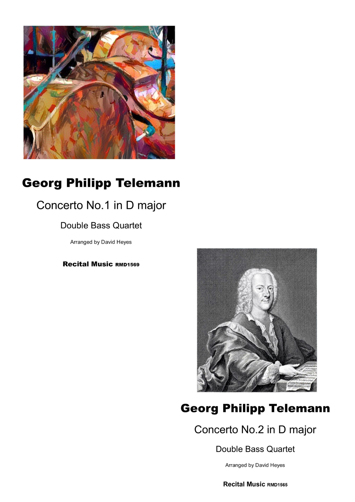 Telemann: Concerto No. 2 in D major for double bass quartet (arr. Heyes)