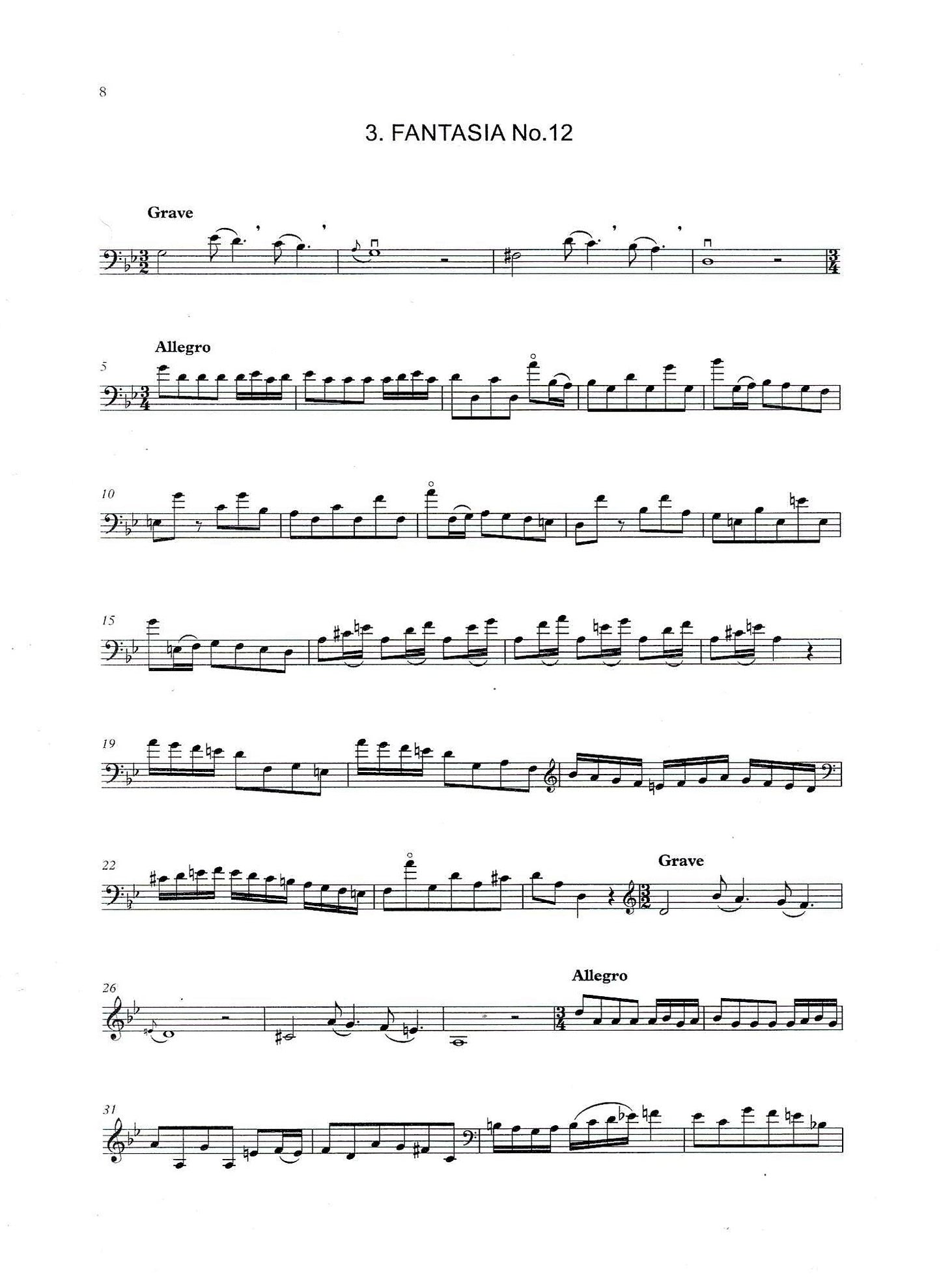 G.P. Telemann: Three Fantasias for unaccompanied double bass (arr. David Heyes)
