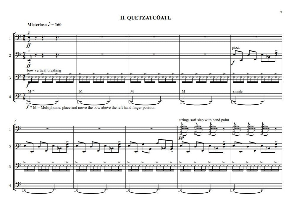 Rodrigo Mata: TEOTIHUACÁN for double bass quartet
