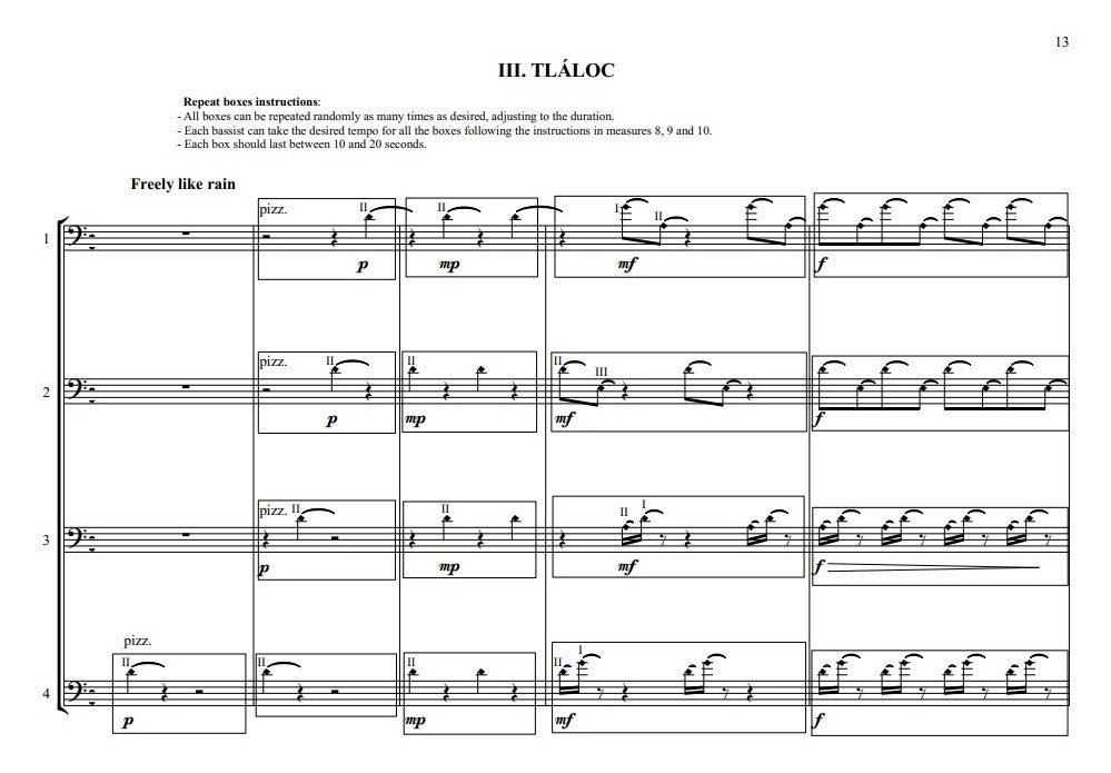 Rodrigo Mata: TEOTIHUACÁN for double bass quartet