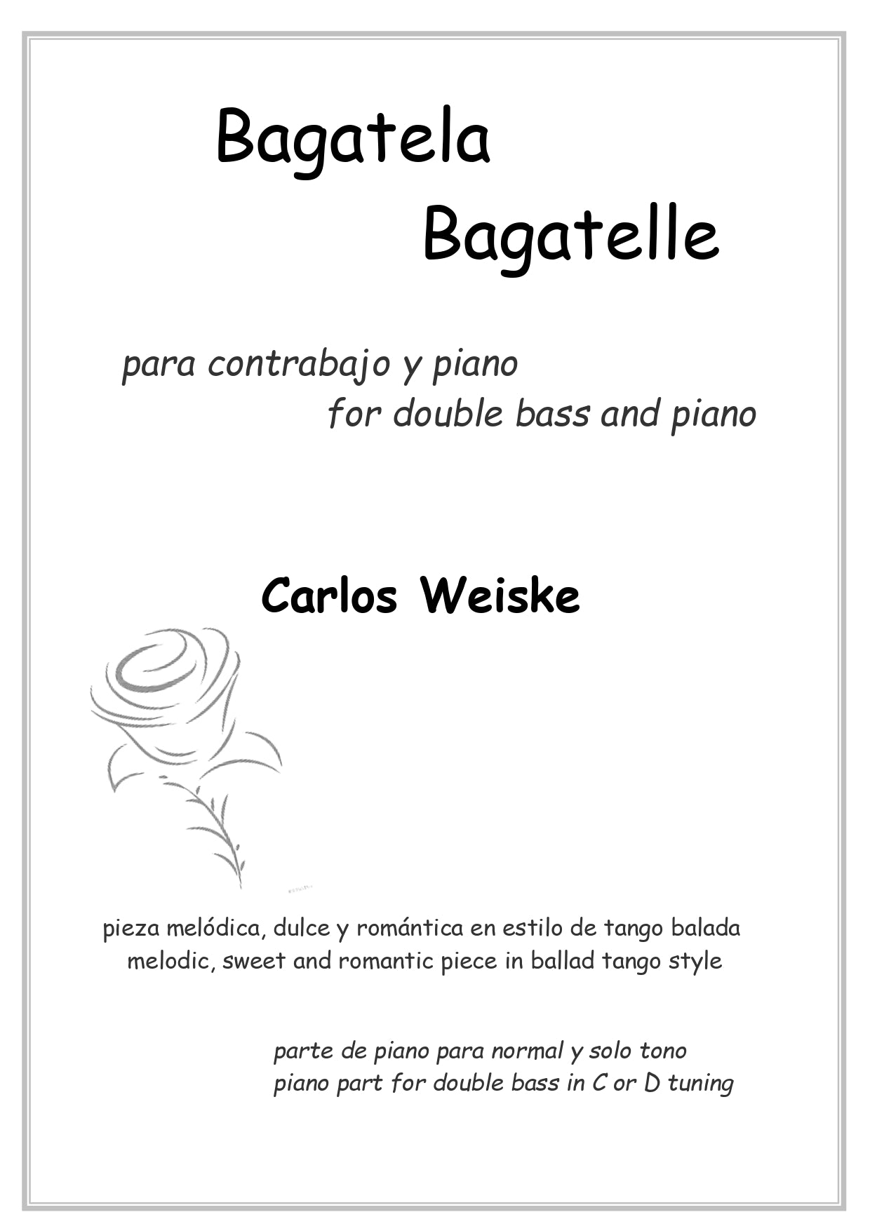 Carlos Weiske: Bagatela for double bass and piano