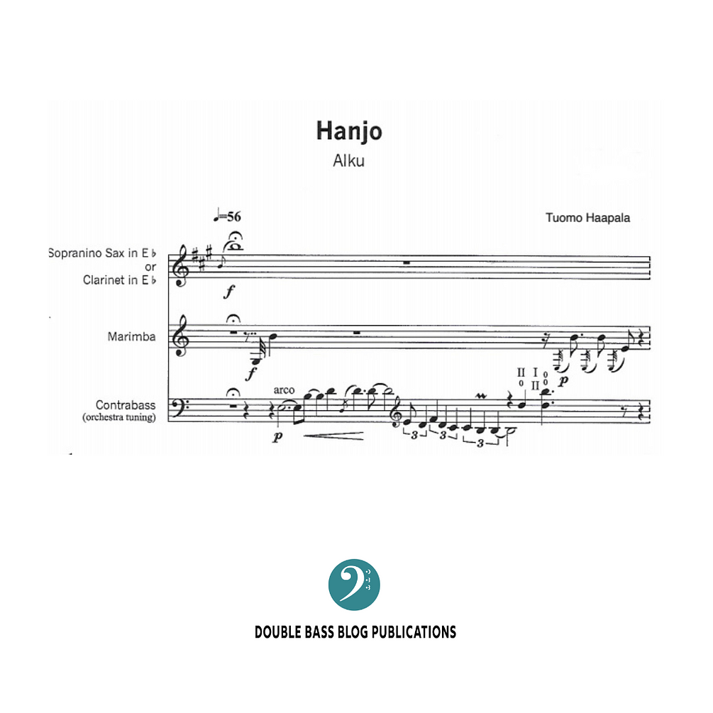 Tuomo Haapala: Hanjo for soprano sax, Eb Clarinet, Marimba, and Double Bass