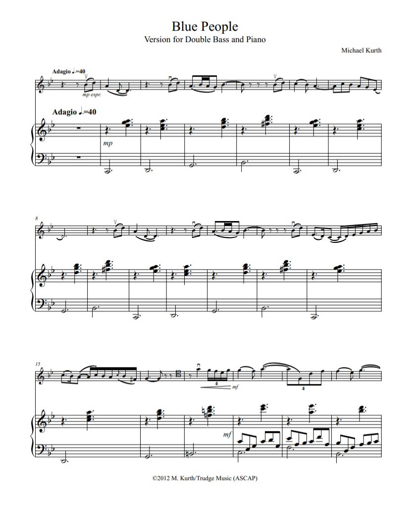 Michael Kurth: Blue People for double bass and piano