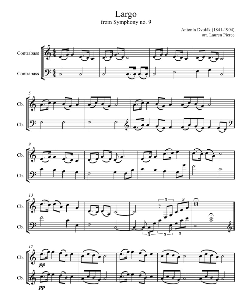 Dvorak: Largo for 2 basses (arr. by Lauren Pierce)