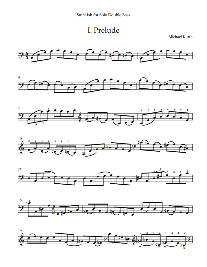 Michael Kurth: Suite-ish for Solo Double Bass