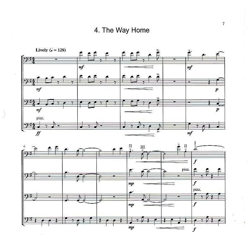Michael Montgomery: A Day in the Ozarks for Junior Double Bass Quartet