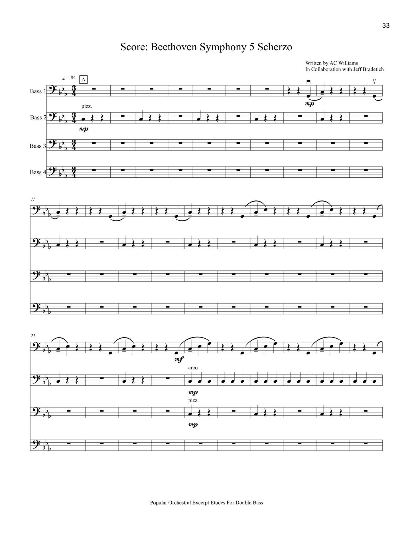 Williams and Bradetich: Popular Orchestral Excerpt Etudes For Double Bass: Expanded Ensemble Packet