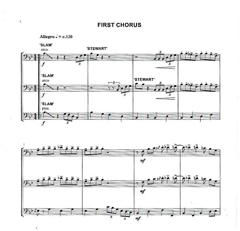 Bertram Turetzky: Slam's Jam for double bass ensemble