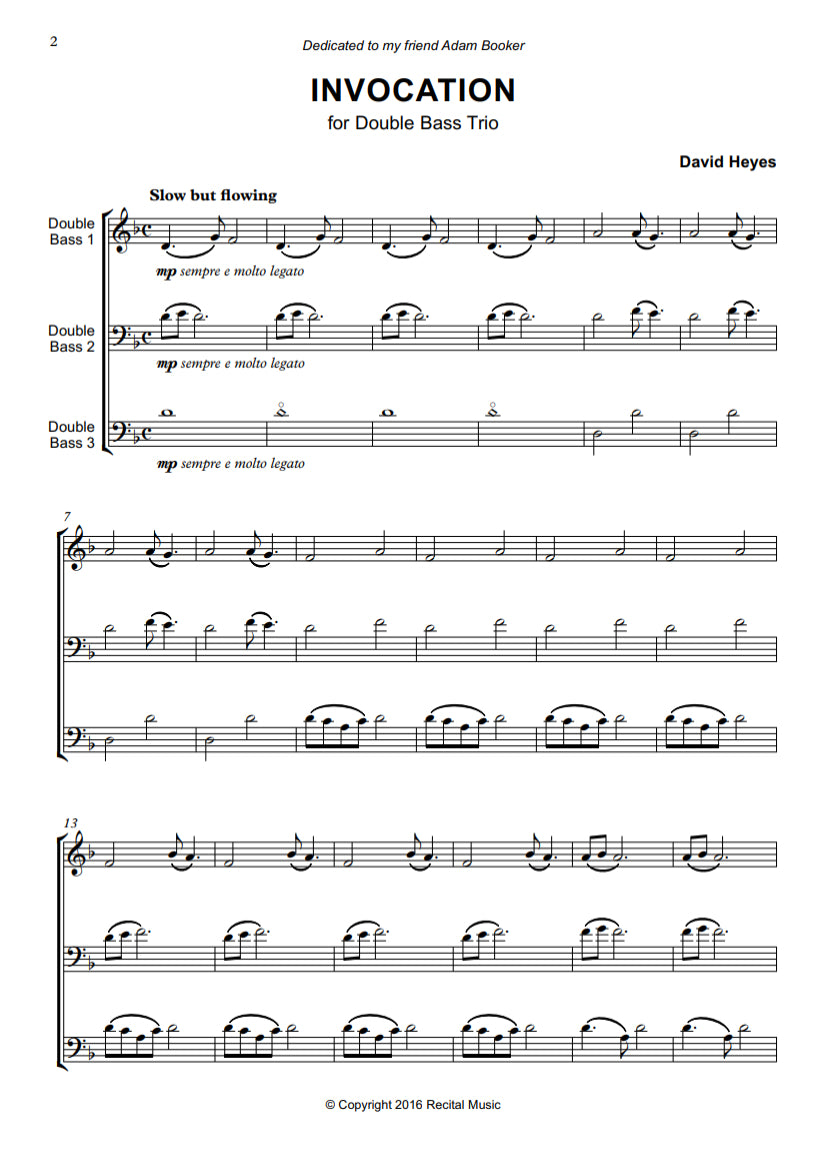 David Heyes: Three of a Kind: 3 double bass trios