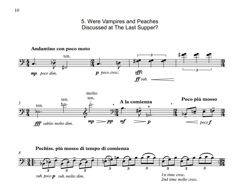 P Kellach Waddle: When a Vampire Slept on the Floor of Da Vinci’s Library Op. 647 for unaccompanied double bass