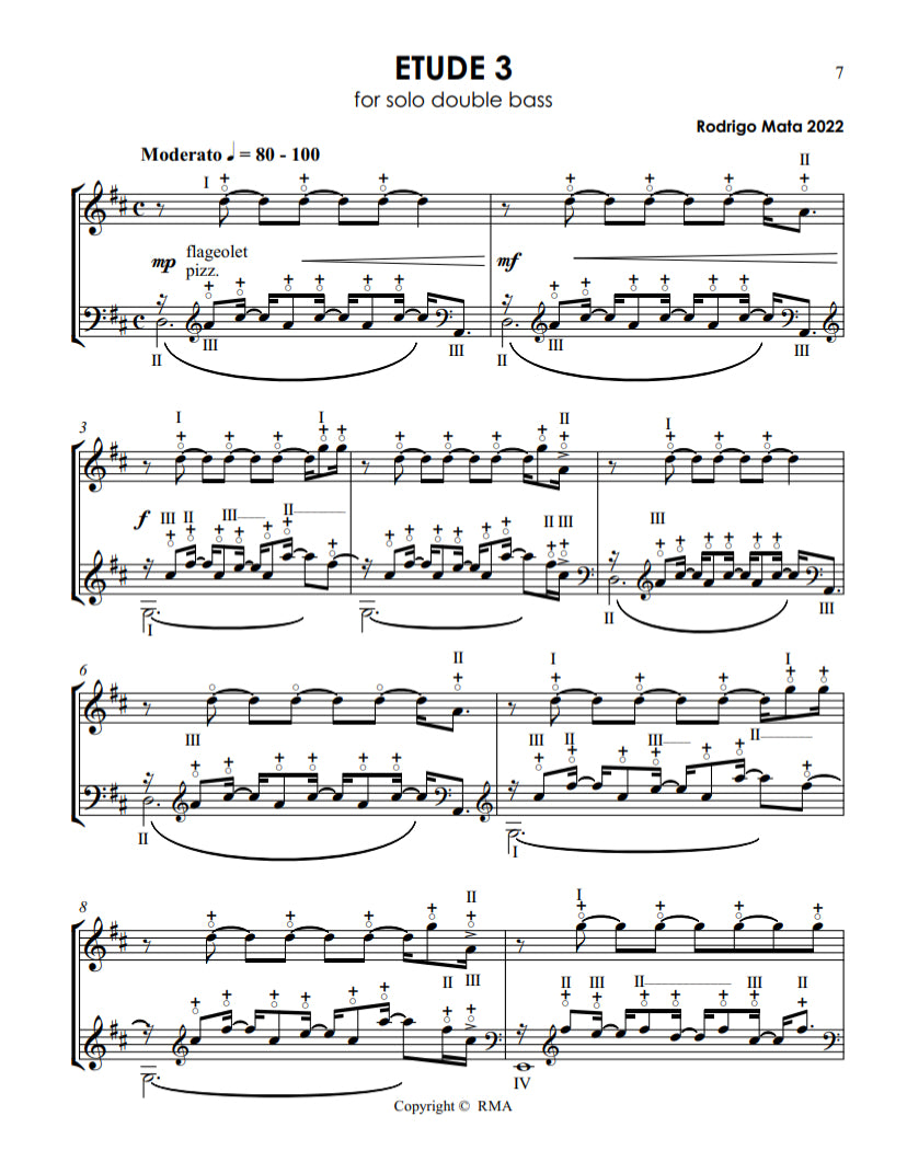 Rodrigo Mata: 6 Etudes for Solo Double Bass
