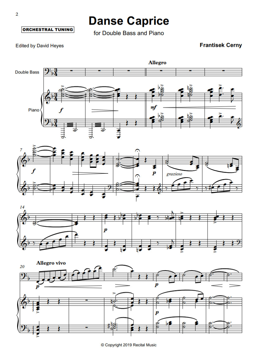 The Bohemian Bass Book 1 (edited by David Heyes) for double bass & piano