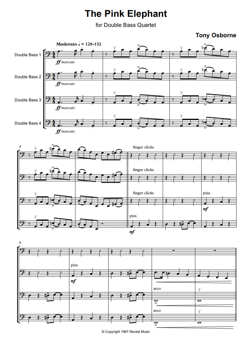 Tony Osborne: Three Fun Bass Quartets
