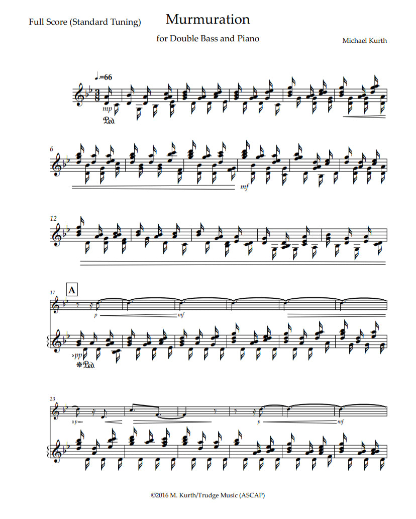 Michael Kurth: Murmuration for double bass and piano