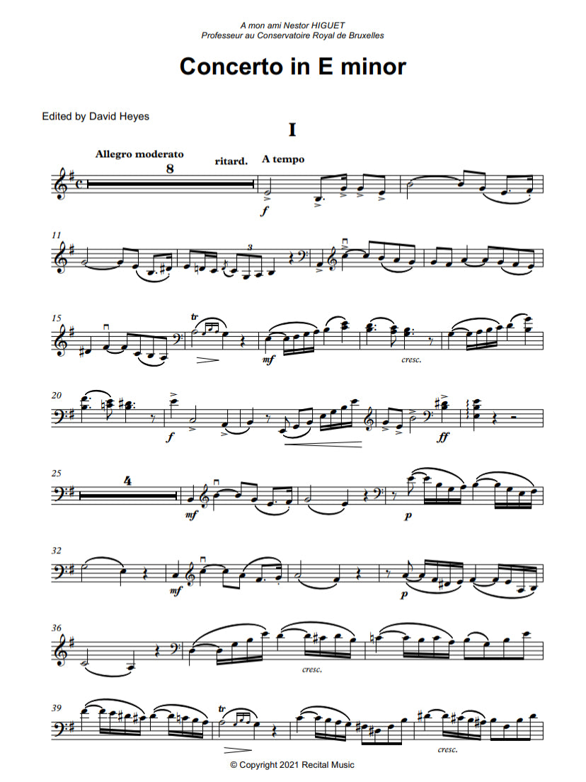 Édouard Nanny: Concerto for double bass & piano (edited by David Heyes)