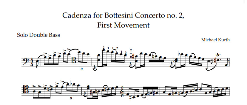New Cadenzas for Old Concertos for the double bass (Kurth)