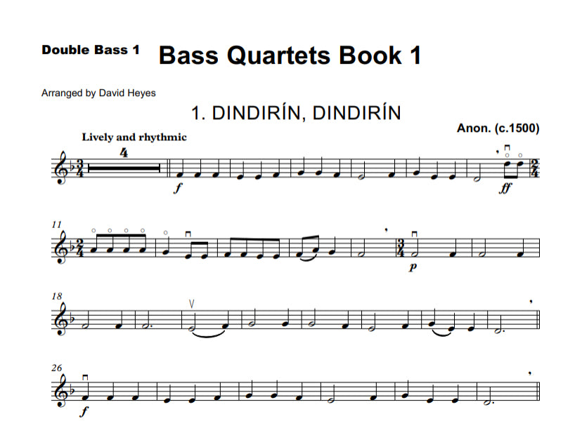 Bass Quartets Book 1 (arranged by David Heyes)