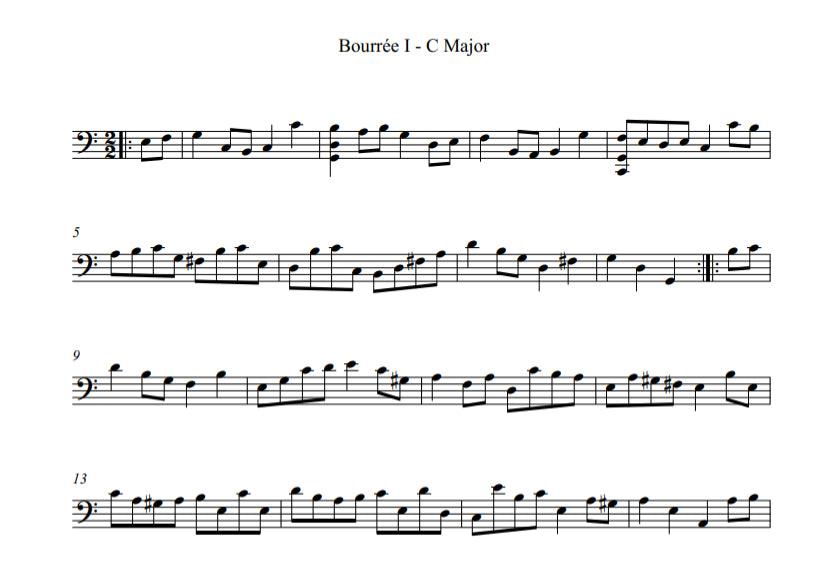 J.S. Bach: The Well Tempered Bourrées for solo double bass
