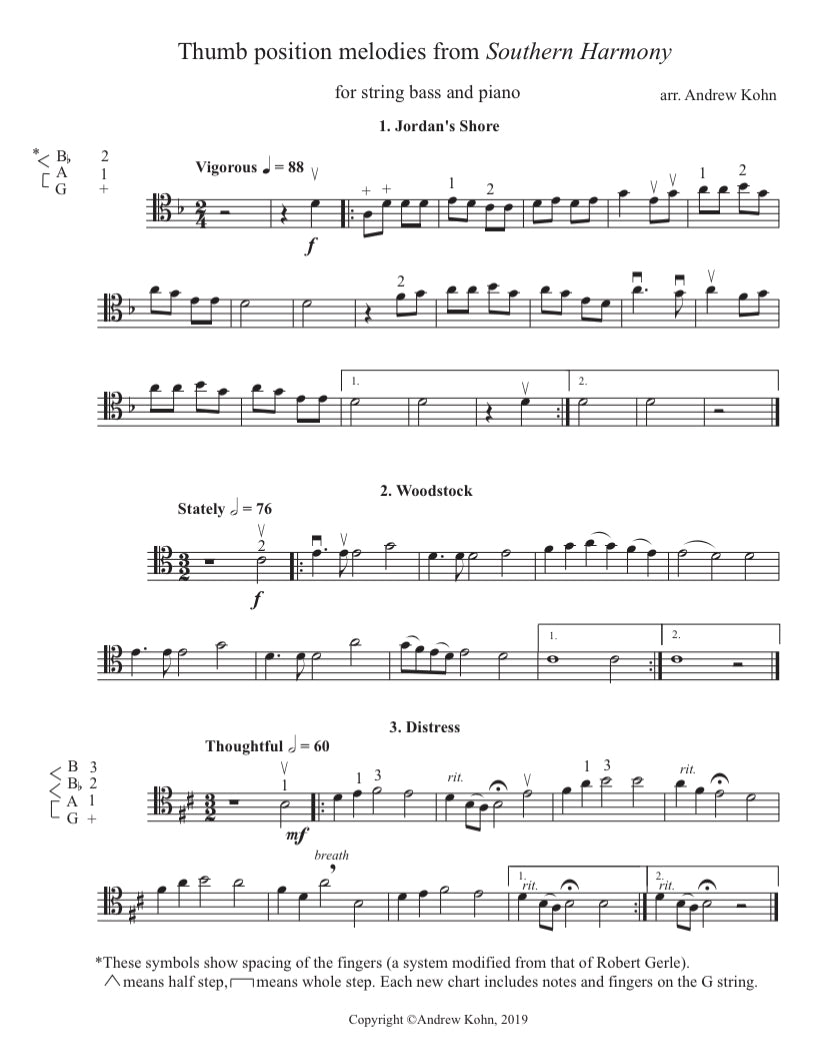 Andrew Kohn: Thumb Position Melodies from Southern Harmony