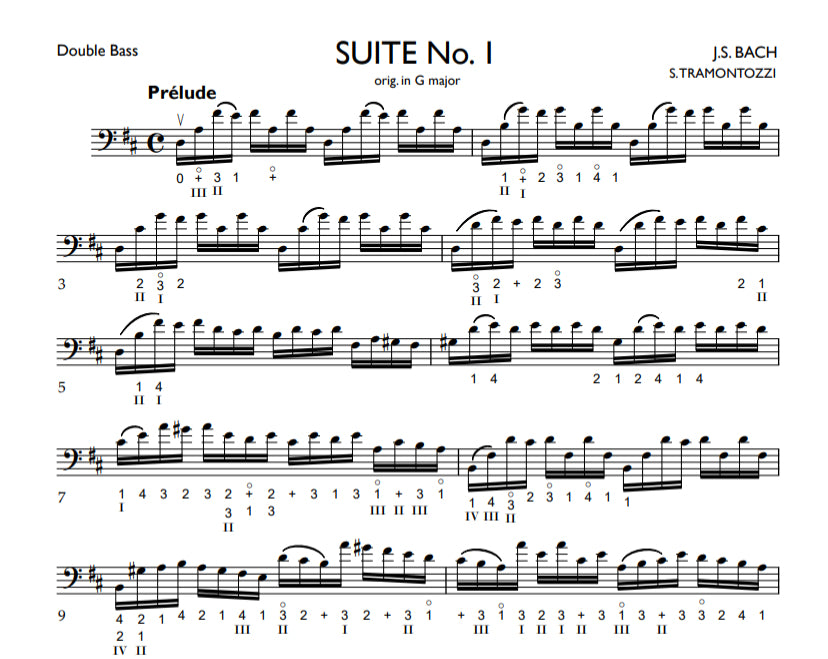 J.S. Bach: Suite No. 1 for Solo Double Bass, BWV 1007 in G Major (Tramontozzi)