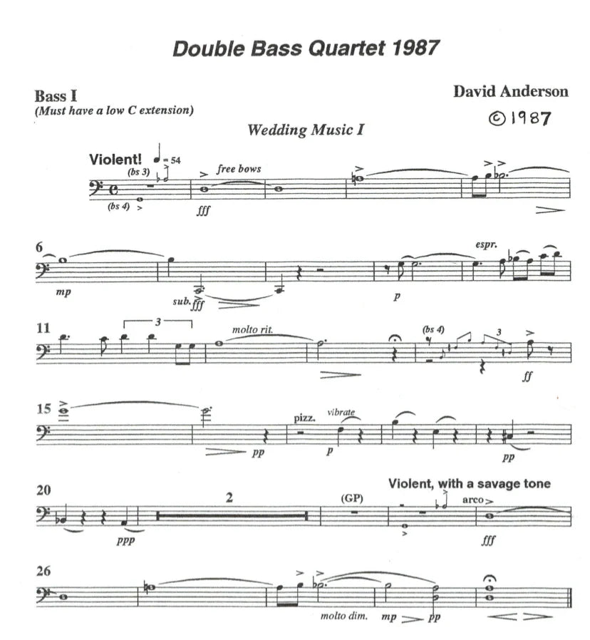 Dave Anderson Catalog for Double Bass
