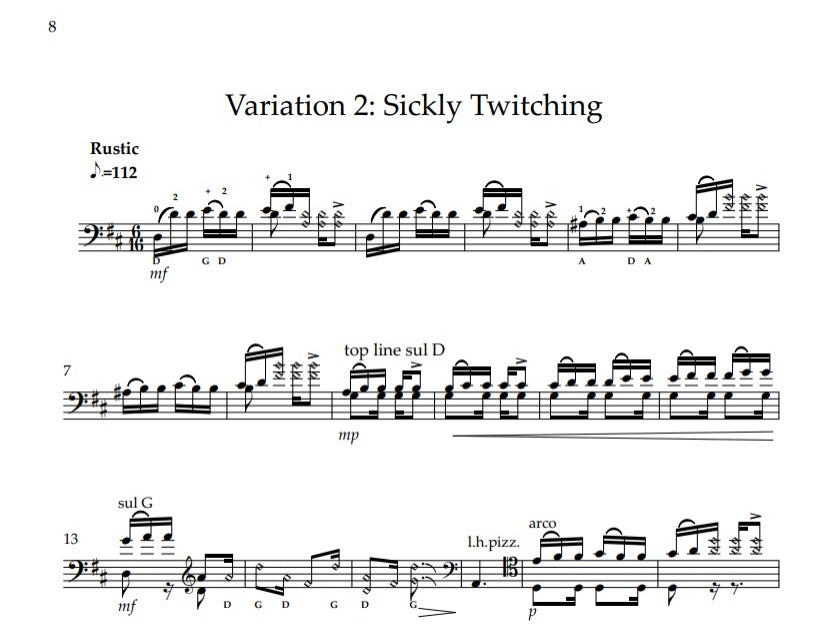 Michael Kurth: Quisky Rickening Theme with Three Variations for solo double bass