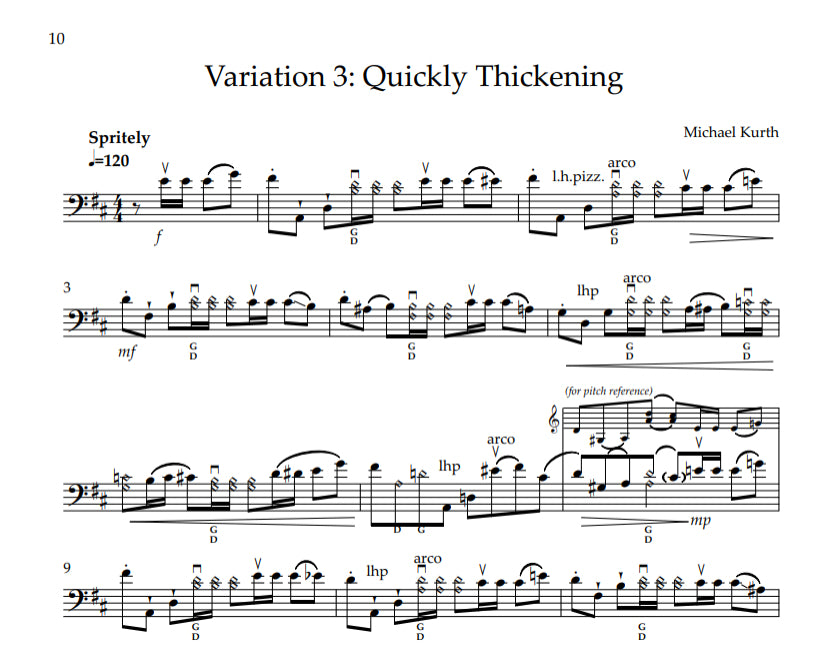 Michael Kurth: Quisky Rickening Theme with Three Variations for solo double bass