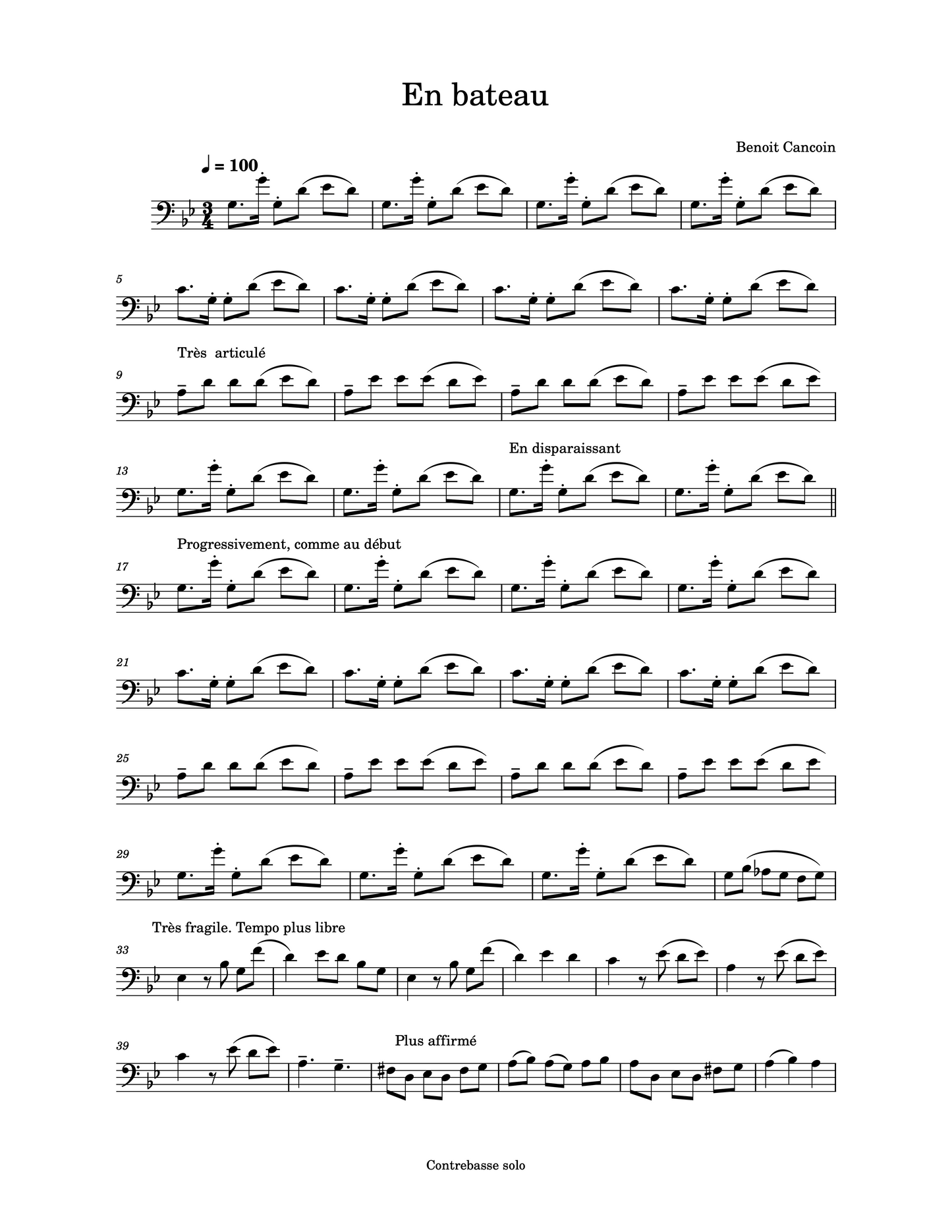 Benoit Cancoin: En bateau for solo double bass