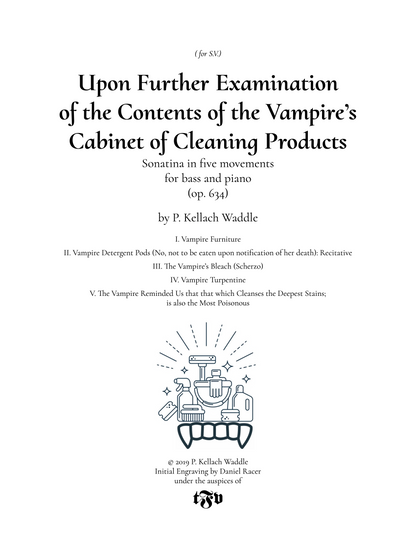 P. Kellach Waddle: Upon Further Examination of The Contents of The Vampire's Cabinet of Cleaning Products