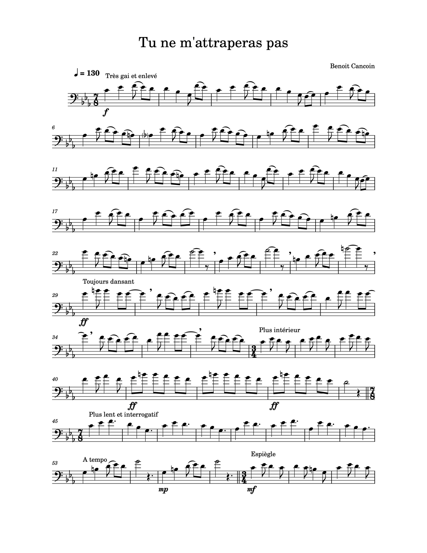 Benoit Cancoin: Tu ne m'attraperas pas (You won't catch me) for solo double bass