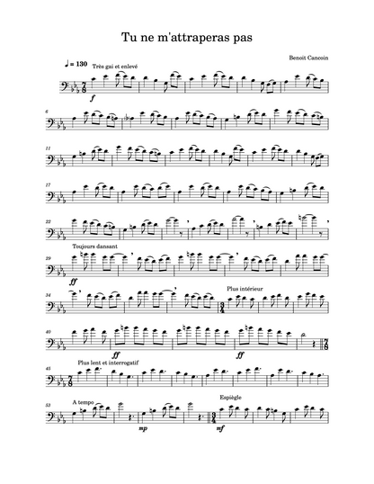 Benoit Cancoin: Tu ne m'attraperas pas (You won't catch me) for solo double bass