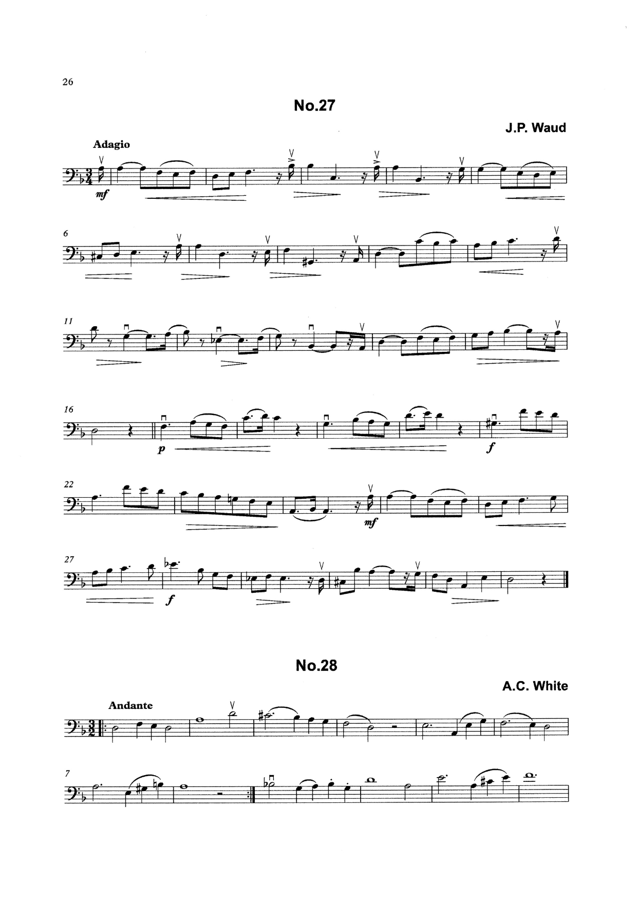 Bass Clef Studies Book 2: 100 Studies in Minor Keys for Double Bass (ed. Heyes)