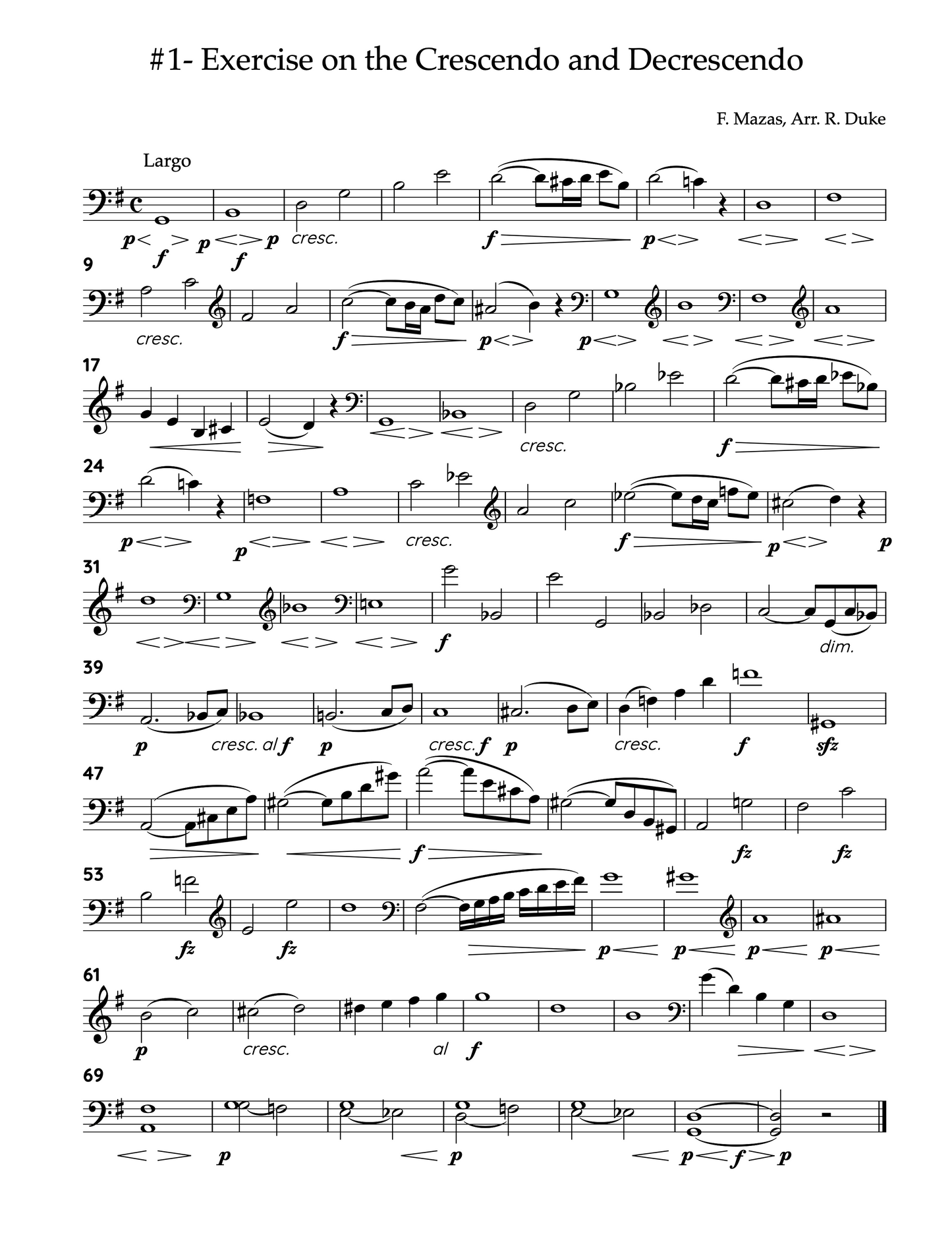 J. F. Mazas: Ten Melodic and Progressive Etudes for Double Bass (ed. Richard Duke)